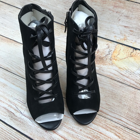 Sam Edelman black Yvie lace up suede bootie - Picture 5 of 6